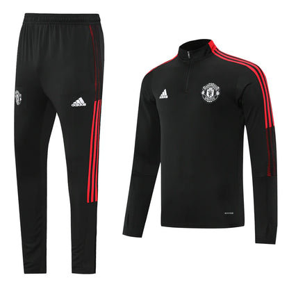 Manchester United Black Elite Training Tracksuit - Red Pulse Edition