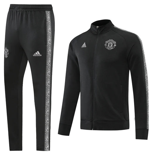 Manchester United Black Monochrome Tracksuit - Stealth Heritage Edition