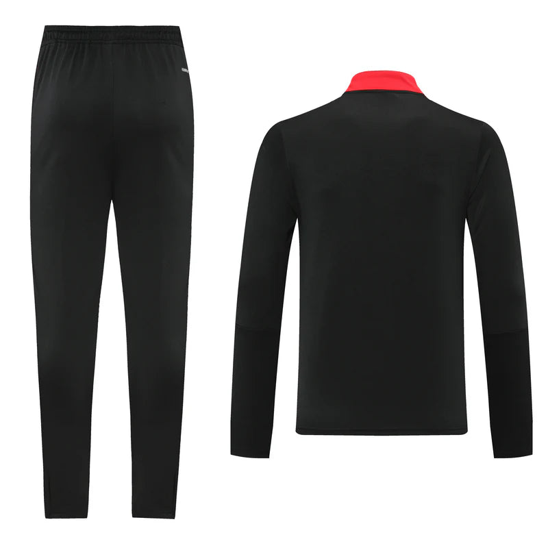 Manchester United Black Elite Training Tracksuit - Red Pulse Edition