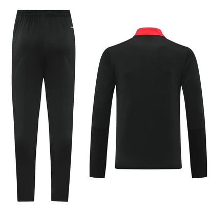 Manchester United Black Elite Training Tracksuit - Red Pulse Edition