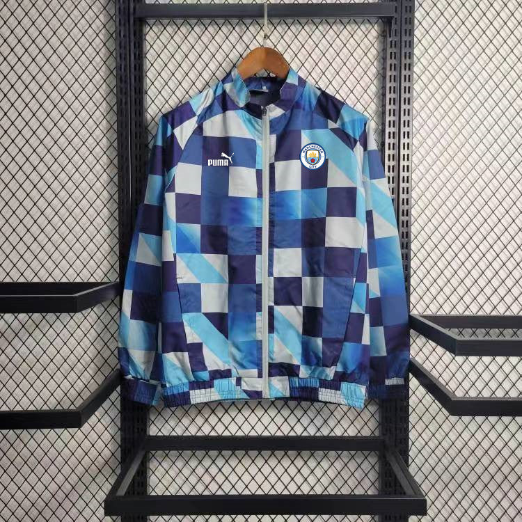 Man City Blue Checkered Jacket