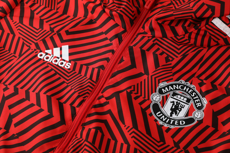 Man Utd Red & Black Striped Light Jacket