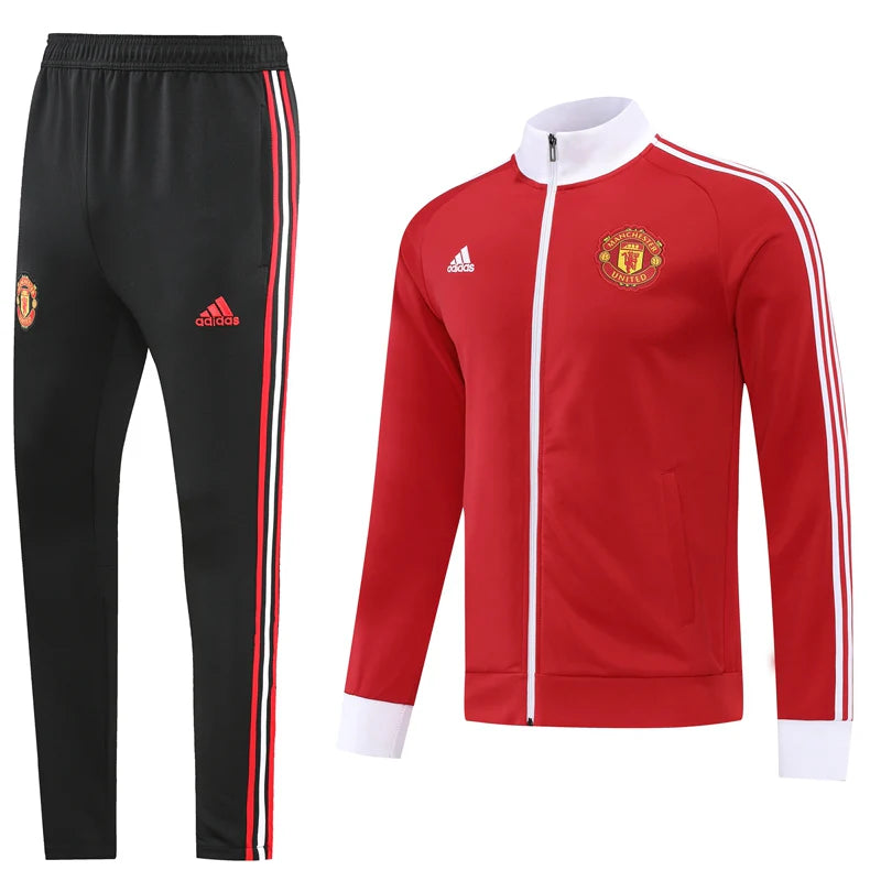 Manchester United Retro Contrast Training Tracksuit - Classic Red Edition