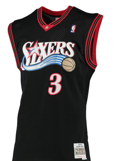 Philadelphia 76ers Mitchell & Ness Black 2000/01 Hardwood Classics Swingman