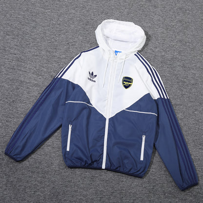 Arsenal White & Navy Trefoil Tracksuit Jacket