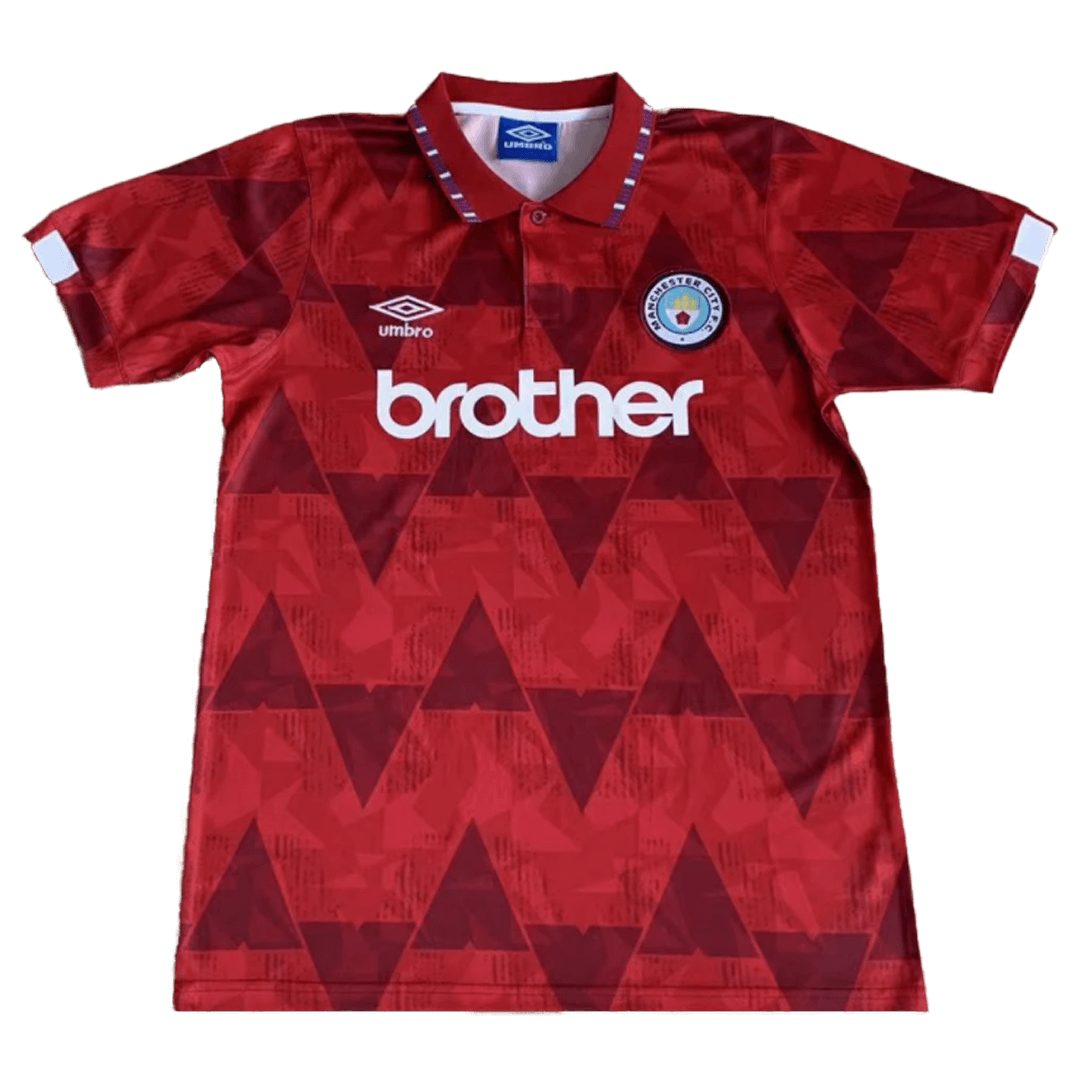 Man City 1991 Away Red Kit