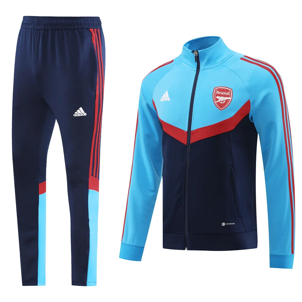 Arsenal Retro-Inspired Training Tracksuit - Blue & Red Chevron Edition