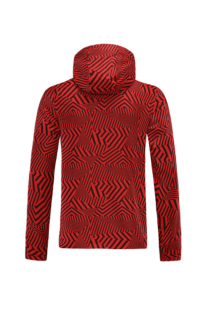 Man Utd Red & Black Striped Light Jacket