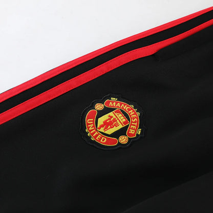 Manchester United Black Training Tracksuit - Red Streak Edition