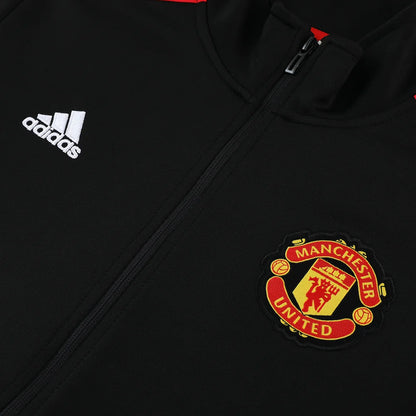 Manchester United Black Training Tracksuit - Red Streak Edition