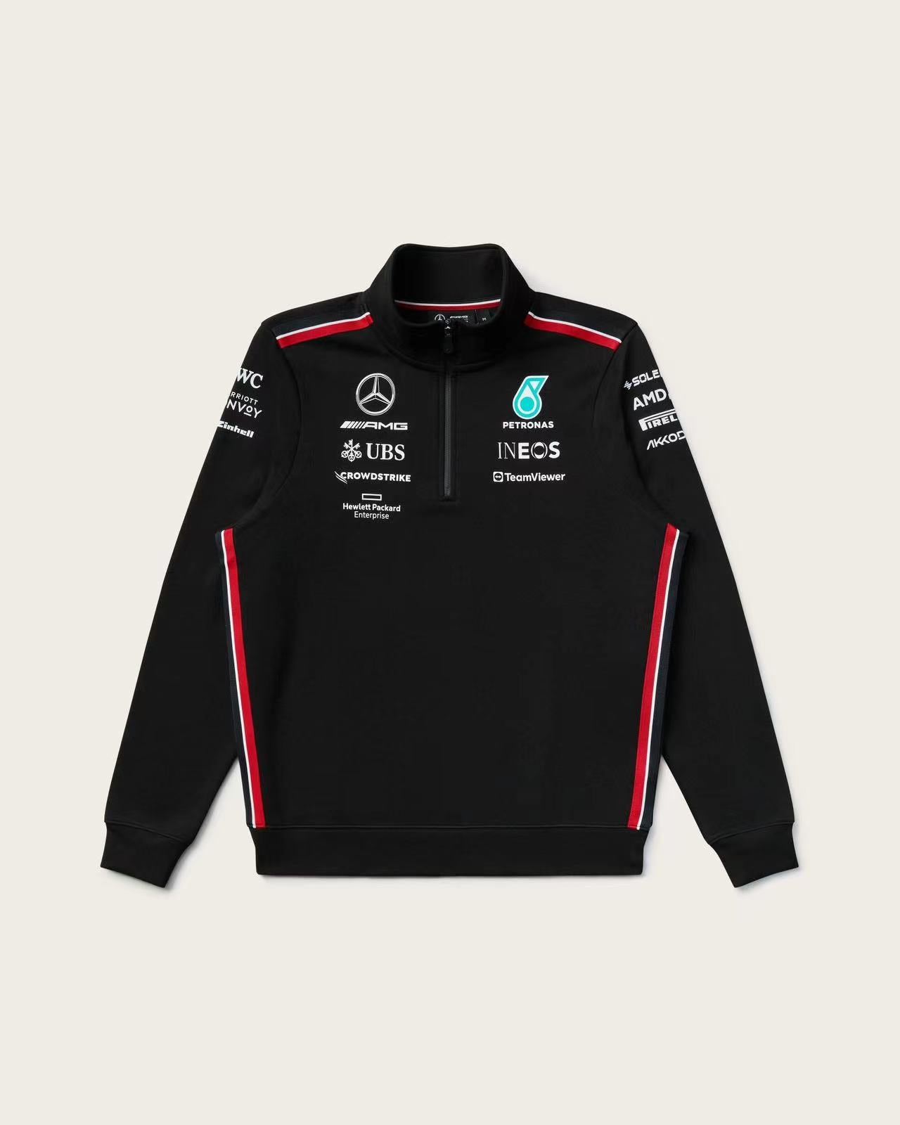 Mercedes-AMG Petronas F1 2024 Men’s 1/4 Zip Sweatshirt - Black