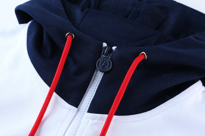 PSG x Jordan Red, White & Navy Hoodie Tracksuit